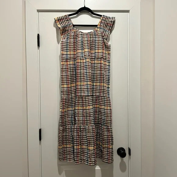 Ann Taylor Loft Flutter Sleeve MIDI Dress Sz Small - Picture 2 of 5